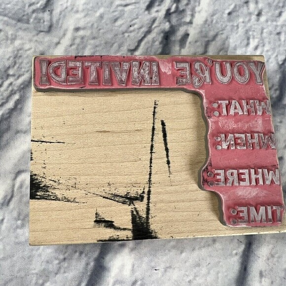 Invitation Rubber Stamp With Details, you're invited Stamp,rubber - Picture 4 of 8